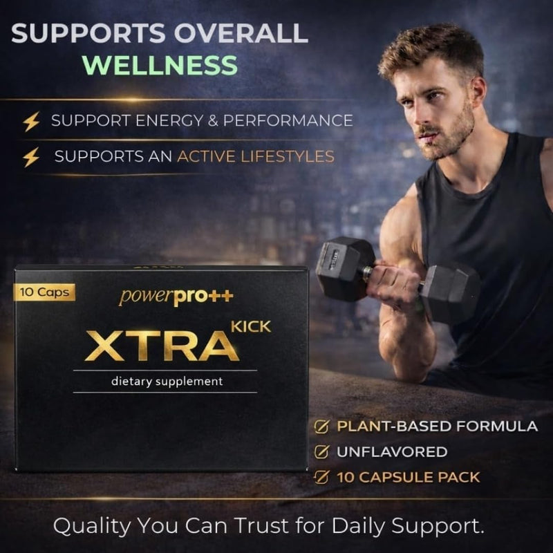PowerPro++ Energy Support Supplement – Extra Strength Formula to Support Energy, Endurance & Daily Performance – 10 Capsules (1 Box)