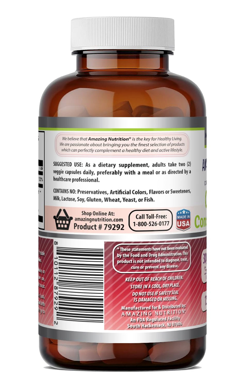 Amazing Formulas Cranberry 600 Mg 50:1 Concentrate with Vitamin C | 120 Veggie Capsules Supplement | Non-GMO | Gluten-Free | Made in USA 120 Count 120 Count (Pack of 1)