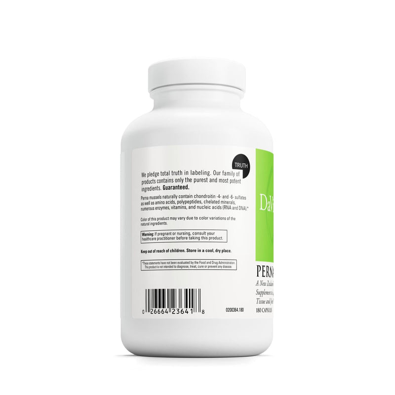 DAVINCI Labs Perna - Helps Support Joint Health with New Zealand Green Mussel, a Source of Omega-3, 6, 9 Fatty Acids, Glucosamine & Chondroitin - 180 Capsules (90 Servings)