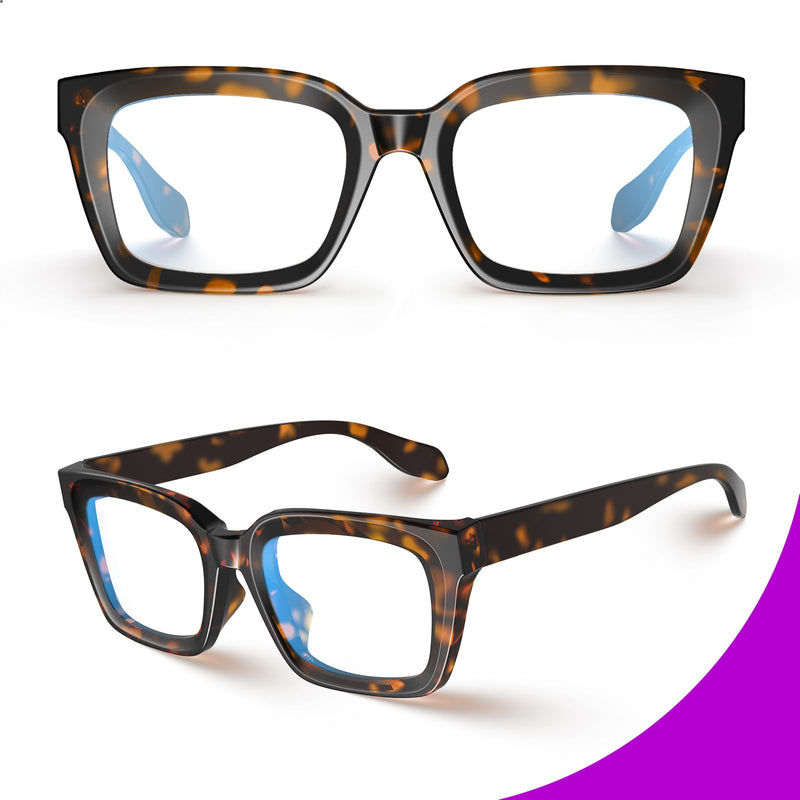 VISOONE Chunky Square Blue Light Blocking Glasses with Anti Computer Glare for Working Women Men MONTANA Light Montana Coco Tortoise - BeesActive Australia