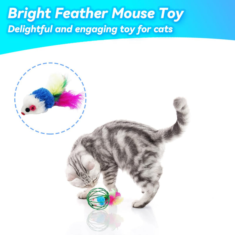 Cat Toys 6 Packs Cat Ball Toys, Metal Cage Balls with Mice & Bells, Cat Toys for Indoor Cats and Kitten, Interactive Cat Toys Cat Bell Balls, Mouse Toys, Kitten Toys Promote Physical Exercise - BeesActive Australia