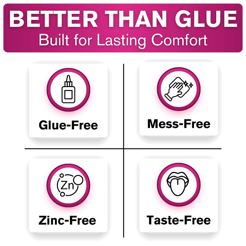 Cushion Grip Thermoplastic Denture Adhesive, 0.35 oz Travel Size (Pack of 3) – Refits and Tightens Loose Dentures for Up to 4 Days | Glue-Free, Zinc-Free, Waterproof, Acts Like a Soft Denture Reliner