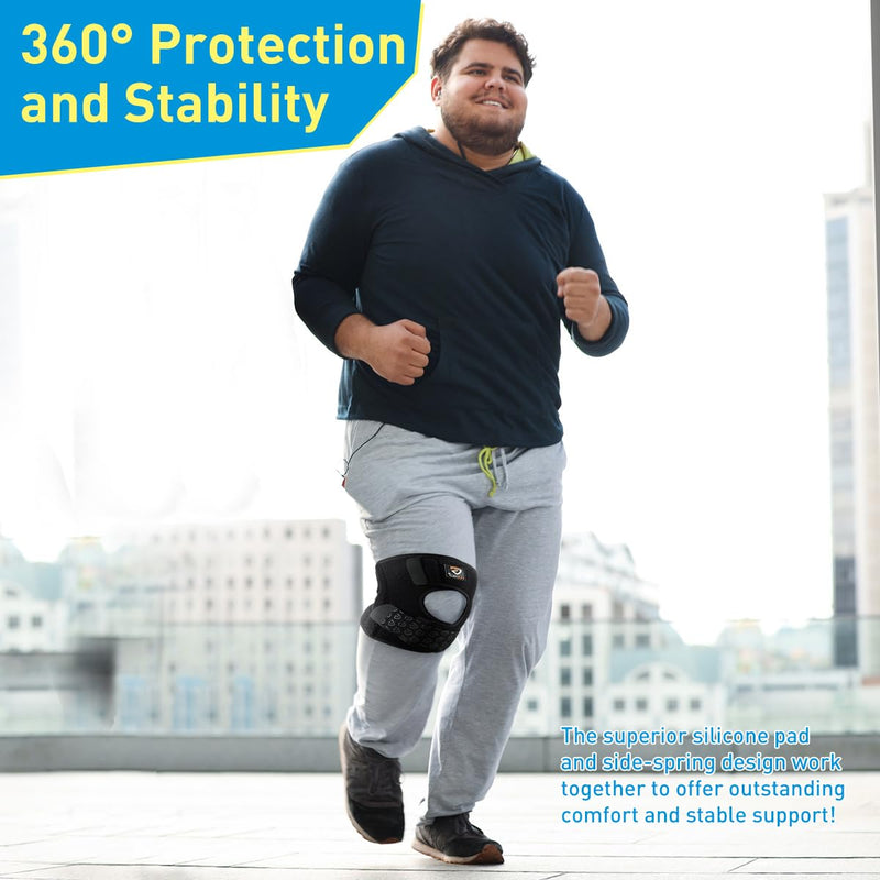 HUEGLO Plus Size Knee Brace for Women and Men Knee Pain Relief,Adjustable Patellar Tendon Support Strap Extra Large Knee Brace with Side Stabilizers for Meniscus Tear,Sports,XXX-Large XXX-Large - BeesActive Australia