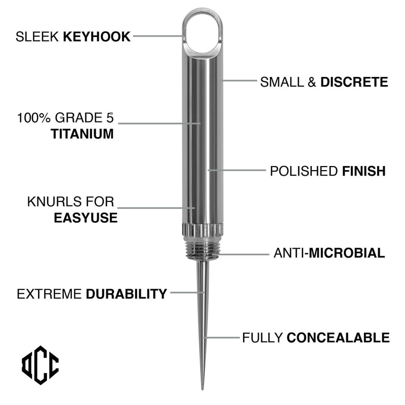 DAILYCARRYCO. TiPick Titanium Toothpick Holder - Portable Metal Travel Toothpick - Reusable EDC Micro Toothpick - Compact & Convenient, On-the-Go - Titanium Construction, Titanium Polished - BeesActive Australia