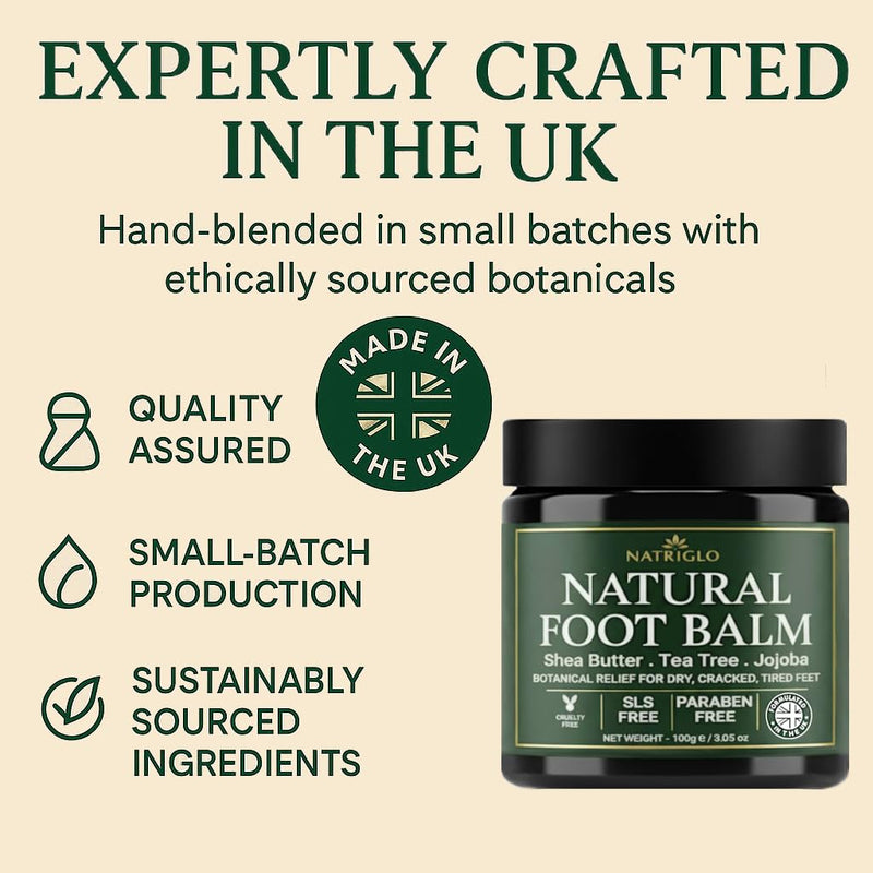 Organic Tea Tree Foot Balm for Dry Cracked Feet & Heels - Intensive Callus Remover & Foot Repair Cream with Shea Butter - Moisturizer for Rough Hard Skin & Cracked Heel Treatment for Men & Women 3.5 Ounce (Pack of 1) - BeesActive Australia