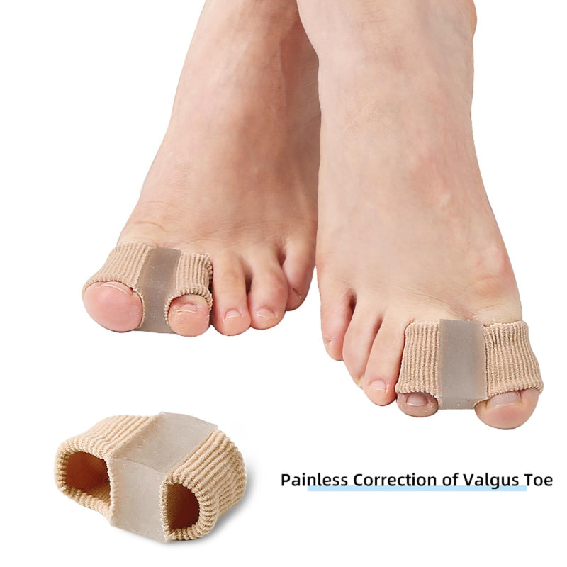Toe Separator for Bunions Corrector Hammer Toes Big Toe Stretcher and Straightener Comfortable Soft Fiber 2 Pairs S+L