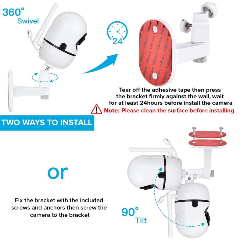 Adjustable Baby Monitor Mount for HelloBaby HB65/HB40/HB6550/HB66/HB6339/HB6550 Pro, ANMEATE SM935E, Universal Baby Monitor Wall Mount with Perfect View and Easy to Install - BeesActive Australia