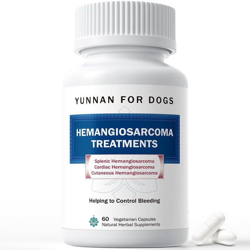 Fast Acting Bleeding Control for Dogs - Yunnan Sanqi Herbal Capsules, Supports Internal Bleeding, Hemangiosarcoma, Nosebleeds, Bloody Stools, Post-Surgical Recovery, 60 Capsules