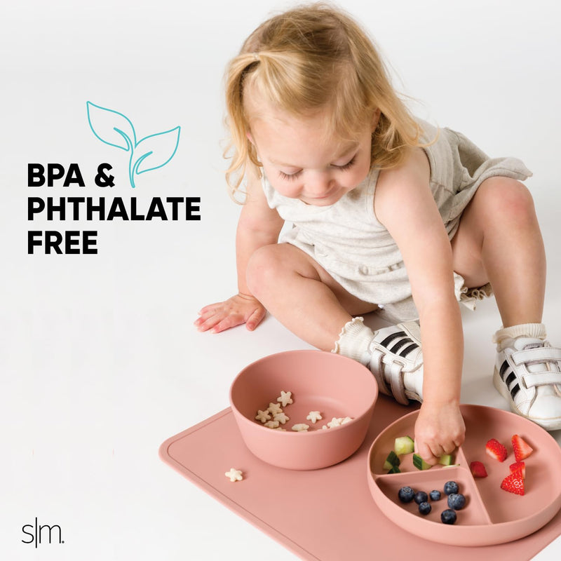 Simple Modern Silicone Bowl for Baby, Toddler | Feeding Supplies Baby Food Bowls Dinnerware Dishes for Kids | Microwave Safe | Bennett Collection | Lavender Mist 22oz - BeesActive Australia