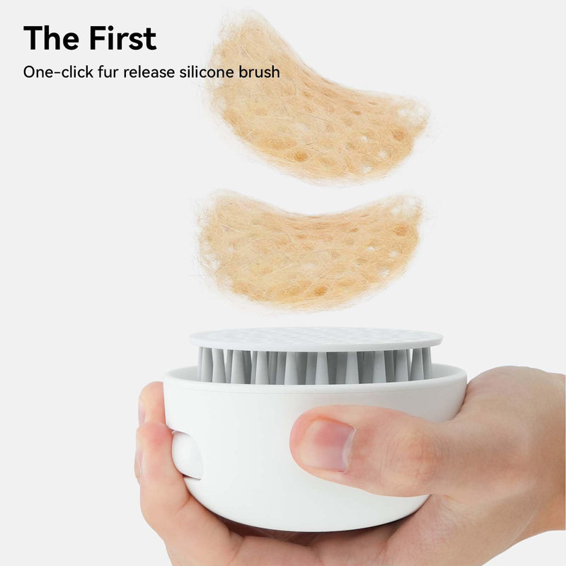 aumuca Silicone Cat Brush for Massage, Soft Cat Brushes for Indoor Cats, Jellyfish Cat Hair Brush Cat Comb with Release Button, Cat Grooming Brush for Short to Medium Haired Cats, Dogs, Rabbits, White - BeesActive Australia