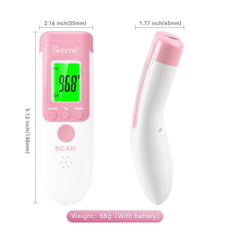 Digital Non-Contact Infrared Forehead Thermometer for Adults, Kids, and Baby, 3-in-1 Medical Grade Thermometer with Fever Indicator, Instant Reading, Backlit LCD Display JXB-183