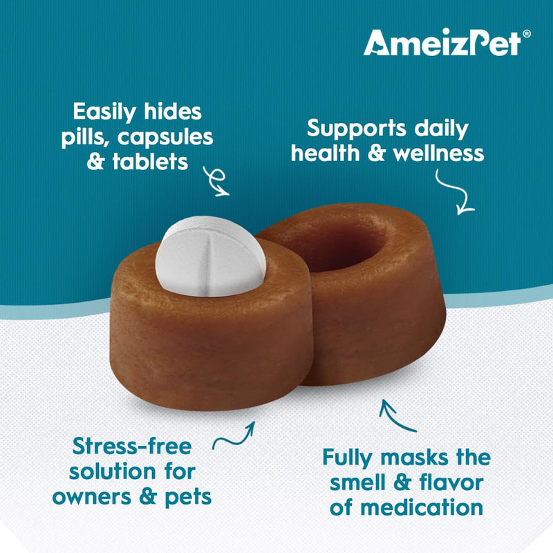AmeizPet Pill Pockets For Cats, Soft Cat Pill Treats to Hide Tablets, Easy Pill Putty for Cats, Stress-Free Alternative to Cat Pill Popper, 1.76 oz (50g)