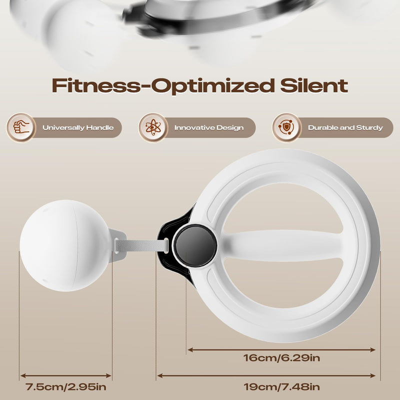 Arm Workout for Women and Men, 360° Hand-Crank Forearm Trainer, Shoulders and Arm Muscle Training Fitness Equipment, Chest Trainer and Forearm and Wrist Hand Exerciser, Home Workout Equipment white