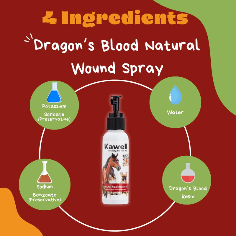 Kawell USA Dragon's Blood Extract Natural Healing Spray for Animal Skin and Wound Care, Healing Ointment & Antiseptic Spray for Injuries, Scrapes, Wounds, Rashes, Bites, and Other Skin Irritations - BeesActive Australia