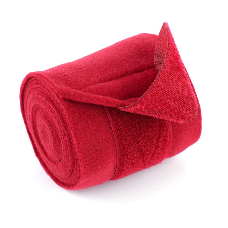 Horse Polo Wraps 2.5m Soft Fleece Polo Wraps Equestrian Leg Bandage Wrap Set of 4 Packs (Red - 2.5m) Red - 2.5m - BeesActive Australia