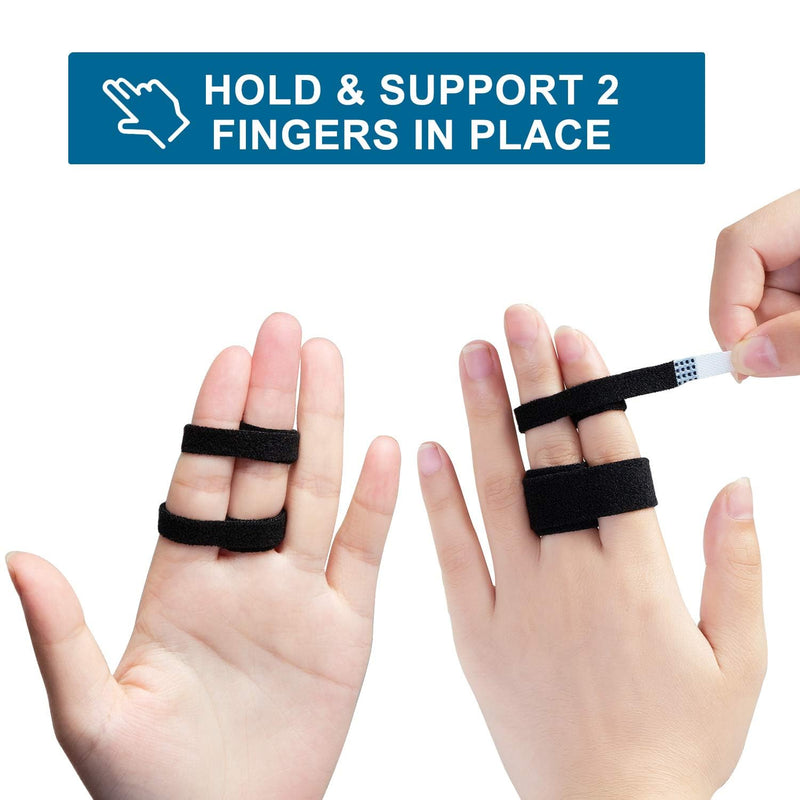 Finger Buddy Wraps, 6 PCS Finger Loops Tapes for Broken, Jammed, Swollen Finger or Dislocated Joint, Splints Brace for Pinky Ring Middle Index Trigger Finger, Toe Strap Bandage Beige 6 Count (Pack of 1)