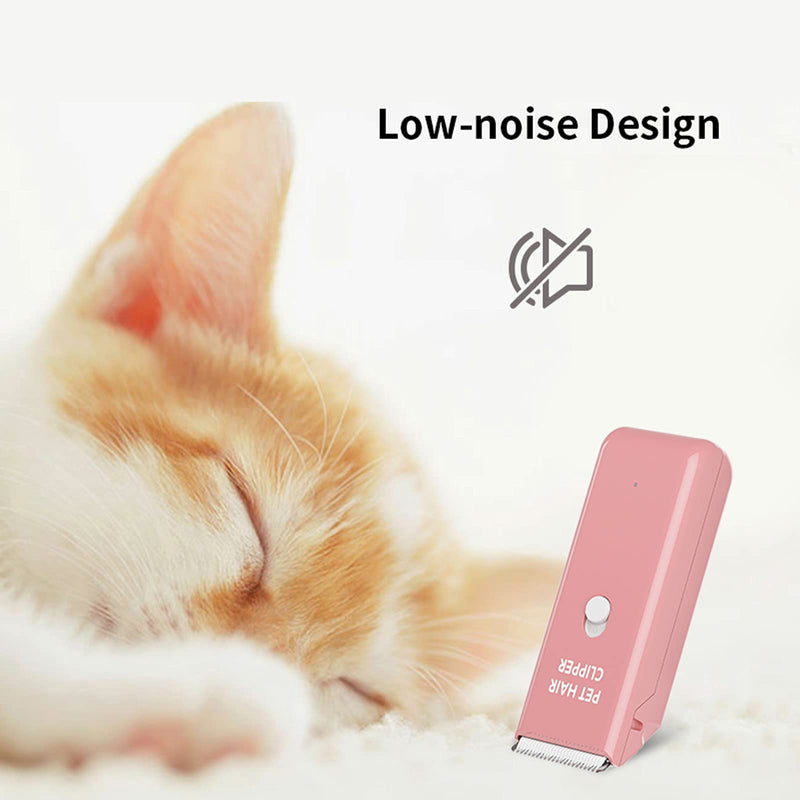 Dog Cat Home Hair Waterproof Clipper Portable Electric USB Rechargeable Pet Grooming Tools Low Noise Shaver Cordless Trimmer for Small and Large Pets Pink - BeesActive Australia
