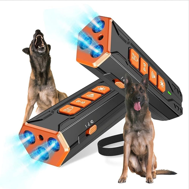 Anti Barking Device – Ultrasonic Dog Bark Deterrent with 3 Levels, 30ft Range, Rechargeable Electric Correction – Safe Humane Trainer for Indoor/Outdoor, All Breeds, Black/Orange