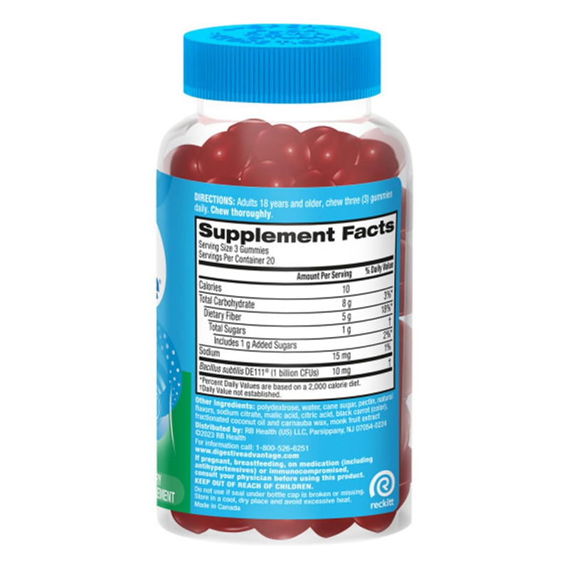 Digestive Advantage Prebiotic Fiber Supplement Strawberry Flavor Gummies with Probiotics for Women & Men Digestive Health, Adults Regularity and Gut Health, 60 Count (2 Pack) 2