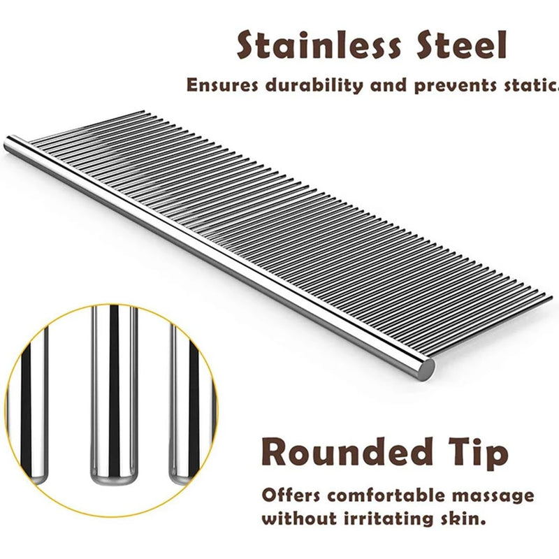 3 Dog Combs Pet Steel Comb Stainless Steel Pet Grooming Comb for Large Medium and Small Dogs and Cats from Tangles and Knots Poodle Grooming Deshedding Tool - BeesActive Australia