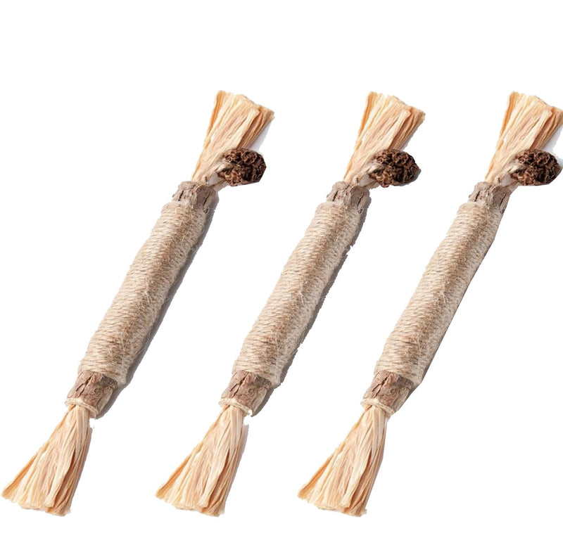 Vintage & Haven 3 Pcs Natural Silvervine Sticks Cat Toys, Catmint Silvervine Blend Sticks, Kittens Chew Toys for Teeth Cleaning, Matatabi Dental Care Cat Treat, Consumable Kitty Lick Toys (3 Pcs)