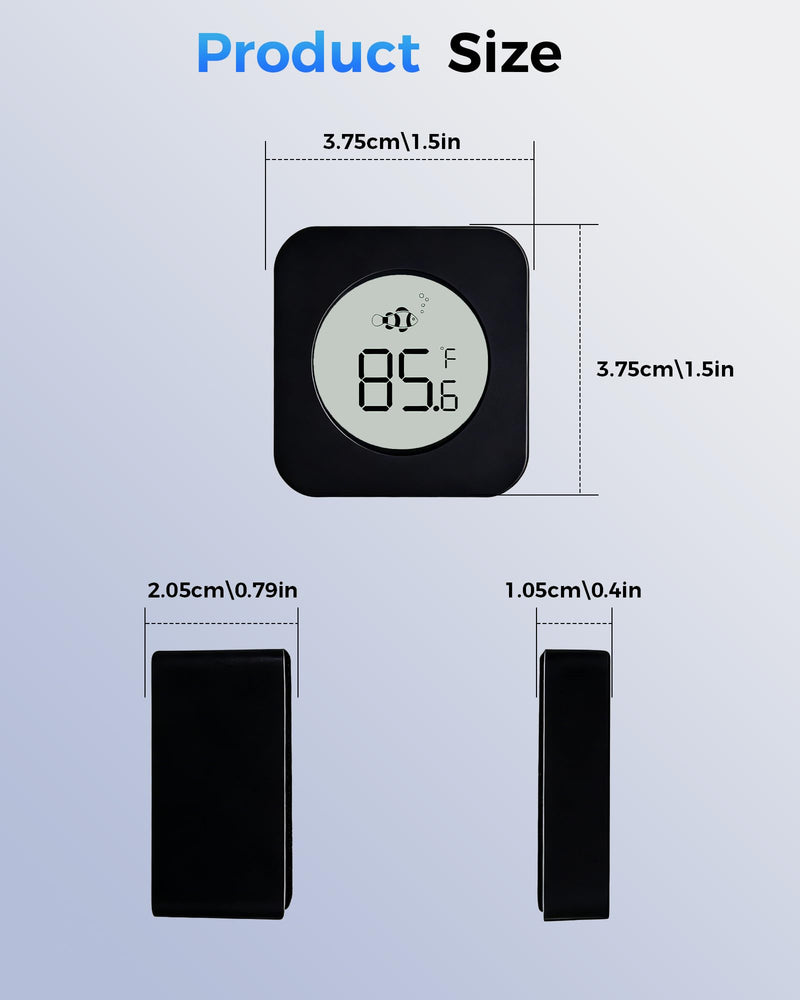 Aquarium Magnetic Cleaner with Thermometer 2 in 1 Fish Nano Tank Glass Cleaner Tool Algae Scrapers Mini Magnet Brush Only for Glass Tank (Up to 20 Gallons)