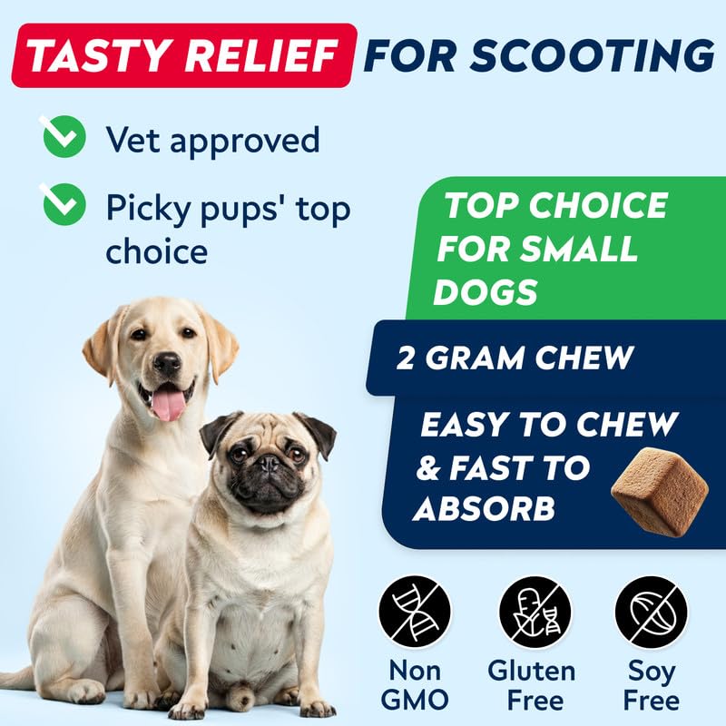 STRELLALAB Anal Gland - 110 Soft Chews, Scoot Treatment - Digestive Enzymes, Prebiotics & Fiber Supplement for Dogs Digestion & Gut Health. Proprietary Blend of Beet - Grilled Chicken - BeesActive Australia