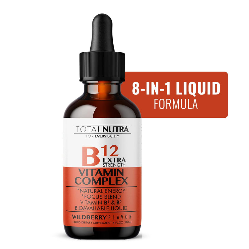 Extra Strength Liquid B12 Vitamin Drops- Vitamins B12, B6, B3- Vegan and Non GMO- Instant Energy, Focus & Metabolism Support with Green Tea, Carnitine & Ginkgo Biloba- Alternative to B Complex Capsule 4 Fl Oz (Pack of 1)