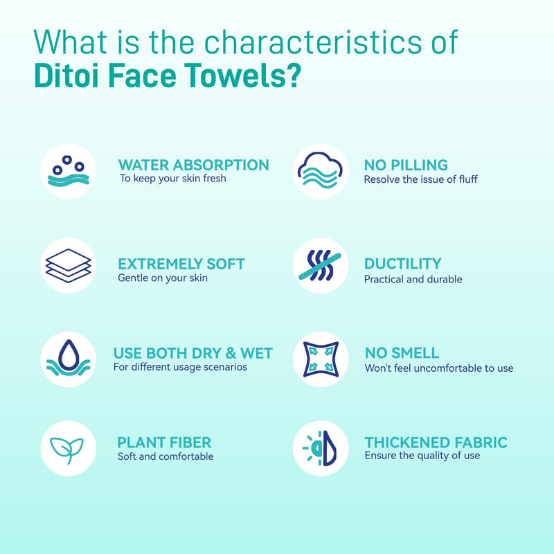 Face Towels, 10"√ó12" Disposable Face Towel, Face Towelettes XL, Ultra Soft Makeup Remover Dry Wipes, Thick Face Towel for Sensitive Skin, 50 Count (1 Pack) 50Count (EF Texture)