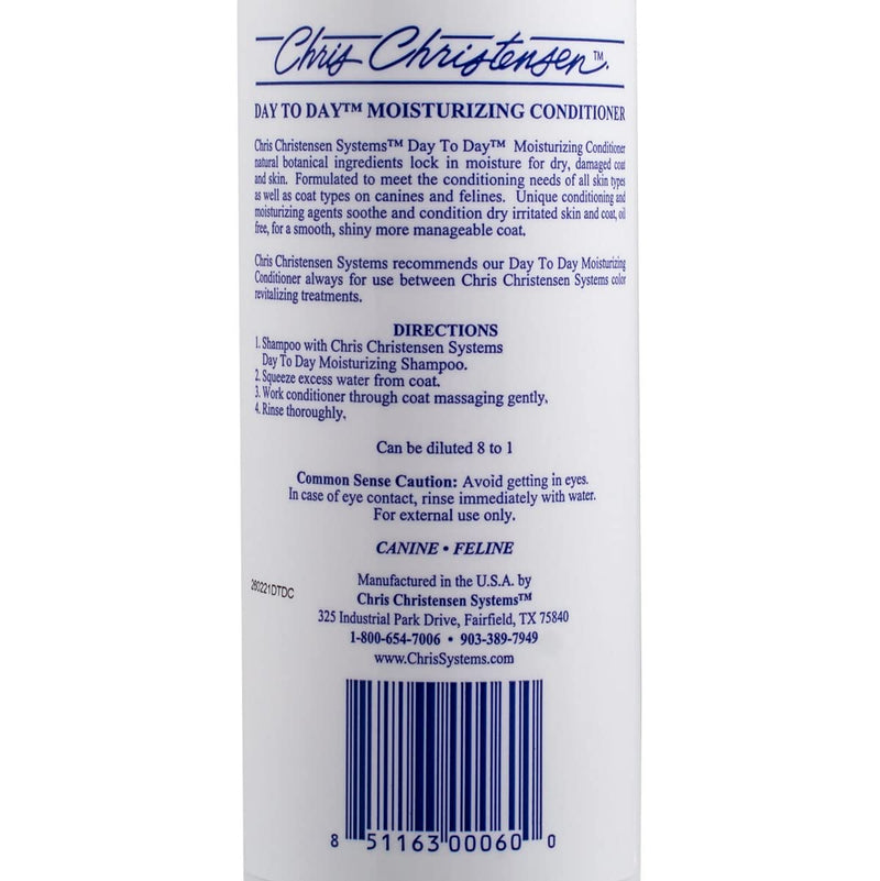 Chris Christensen Day to Day Ultra Concentrated Dog Conditioner, Makes up to 8 Bottles, Groom Like a Professional, Moisturizing, All Coat Types, for Daily Use, Made in USA, 16oz 16 oz. - BeesActive Australia