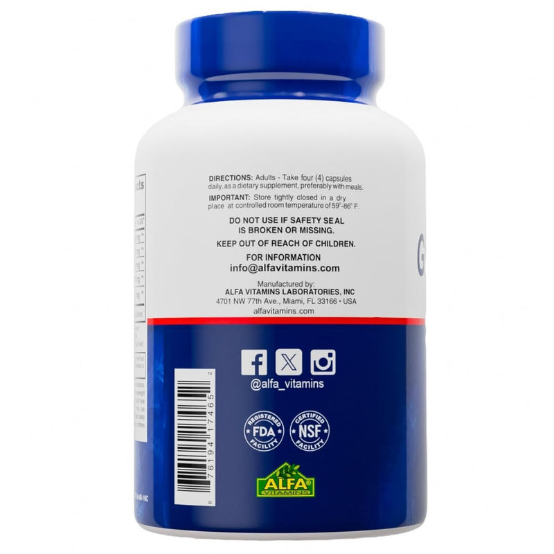 ALFA VITAMINS ALFLEXIL Glucosamine, Chondroitin & Collagen Supplement, Gluten Free, Supports Joints, Bones & Knees, Includes MSM & Hyaluronic Acid for Mobility & Joint Health, 120 Capsules