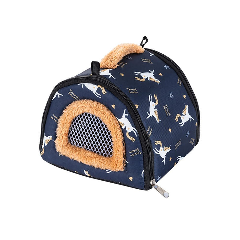 ZYYRSS Small Animals Carry Bag, Rat Sugar Glider Small Guinea Pigs Rat Chinchillas Hamster Hedgehog Carry Bag for Outdoor Travel, Breathable Hanging Carry Bag (Dark Blue) Dark Blue - BeesActive Australia