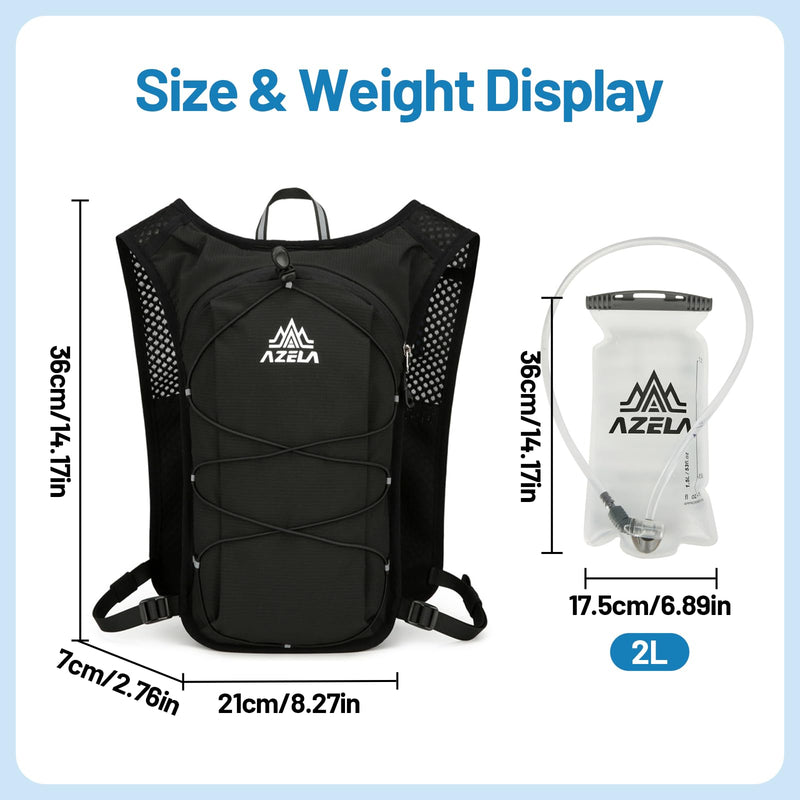 Esoes Running Hydration Vest for Women & Men, Running Vest Pack with 2L Water Bladder Lightweight Water Backpack for Hiking Trail Cycling Race Marathon