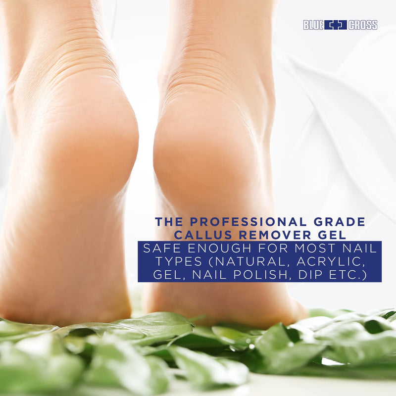 Blue Cross Callus Remover Gel for Feet or Heel, Extra Strength Professional Nail Care, File, Shaver, Scrubber & Pumice Stone Alternative for at Home Manicure/Pedicure Results, 6oz 6 Count (Pack of 1)