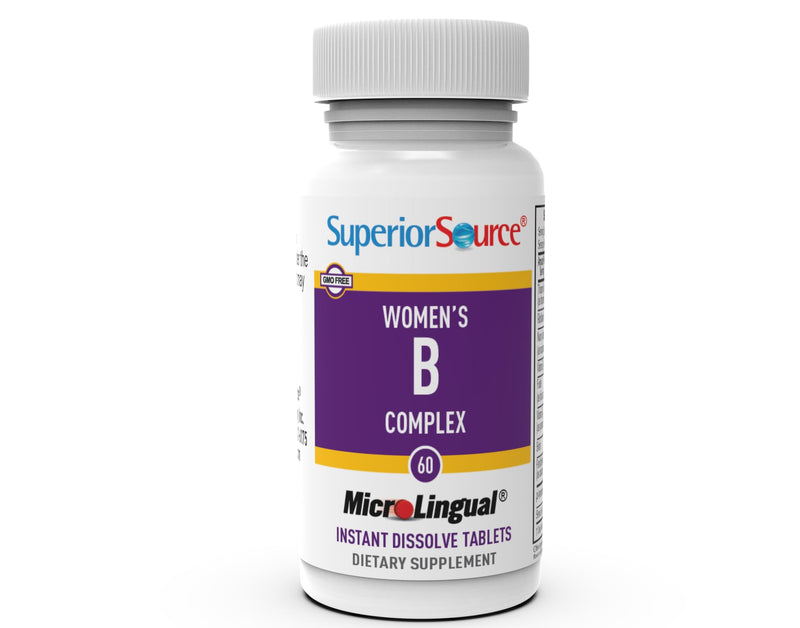 Superior Source Women?s B Complex - Energy Support Supplement for Women - Multivitamin with Vitamin B12, Vitamin B3 & More - B Vitamin Supplement Aids Heart Health - 60 Sublingual Dissolving Tablets Women’s B Complex