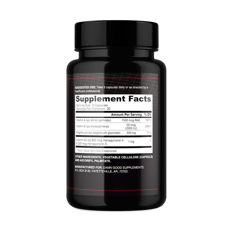DAMN GOOD Hodge Twins Magnesium with Vitamin K, 90 Capsules | Magnesium with vitamin K, 90 capsules supporting calm, muscle, bone & nervous-system health for daily wellness