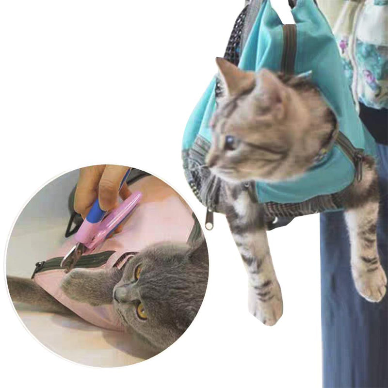 Cinf Cat Nail Clipping Cleaning Grooming Restraint Bag No Scratching Biting for Bathing Nail Trimming Injecting Examining Medium Blue - BeesActive Australia