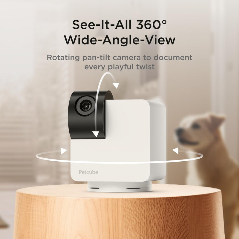 Petcube Cam 360 Camera Interactive WiFi Pet and Home Security Pan-Tilt Camera with Phone App, 1080p HD Video, 360° Rotation, Night Vision, AI Alerts Cam 360 – Camera Only - BeesActive Australia
