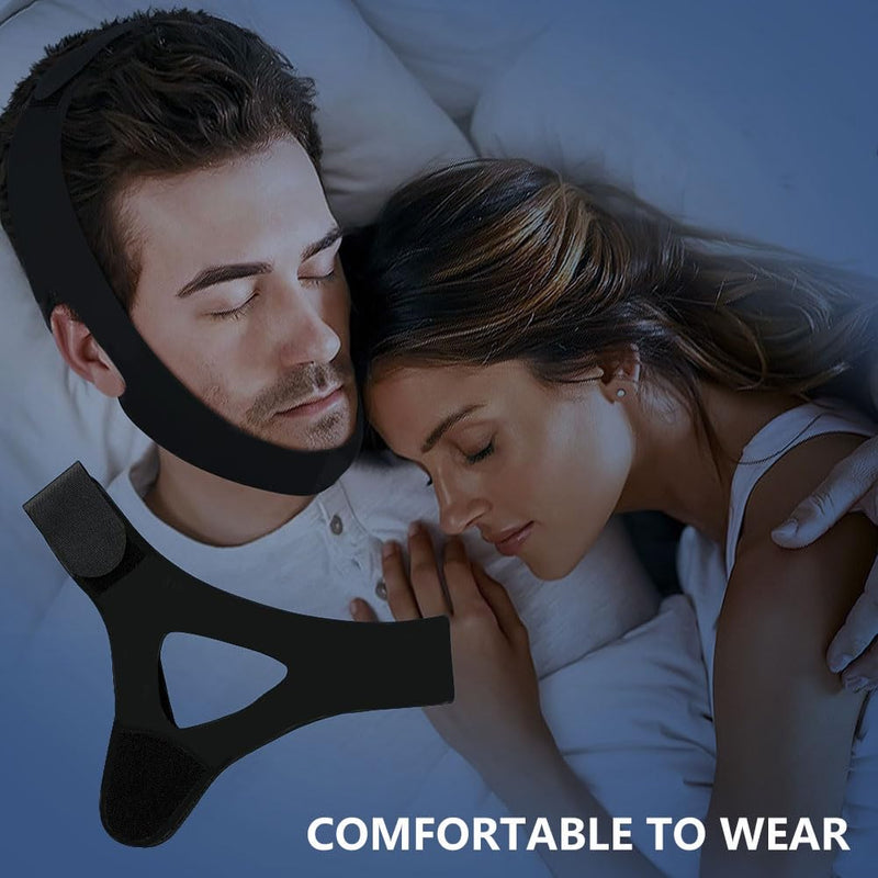 Chin Strap for Sleeping Comfortable Anti Snoring Devices Stop Snoring Solution Adjustable Anti Snoring Chin Strap for Men/Women Snore Stopper Breathable and Reusable