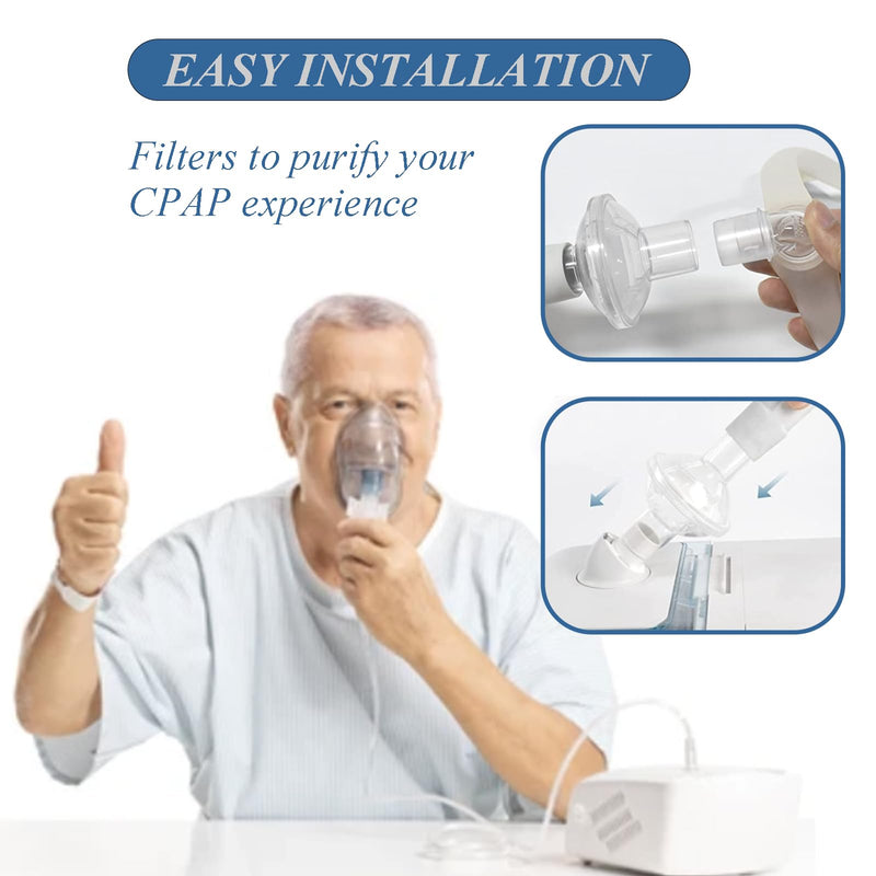 Universal CPAP Inline Filter Machine Bacteria Filter, Compatible with CPAP and Nebulizer Machines & Filters Dust & Bacteria & Viruses (2 Packs) 2 - BeesActive Australia