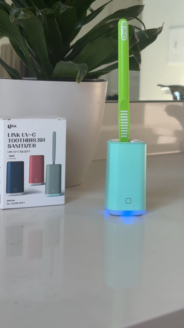 Link UV-C + Heat Drying Toothbrush Holder L-S201/Toothbrush Cover/Toothbrush Travel Containers/USB Charging Way/Auto Care System (White)