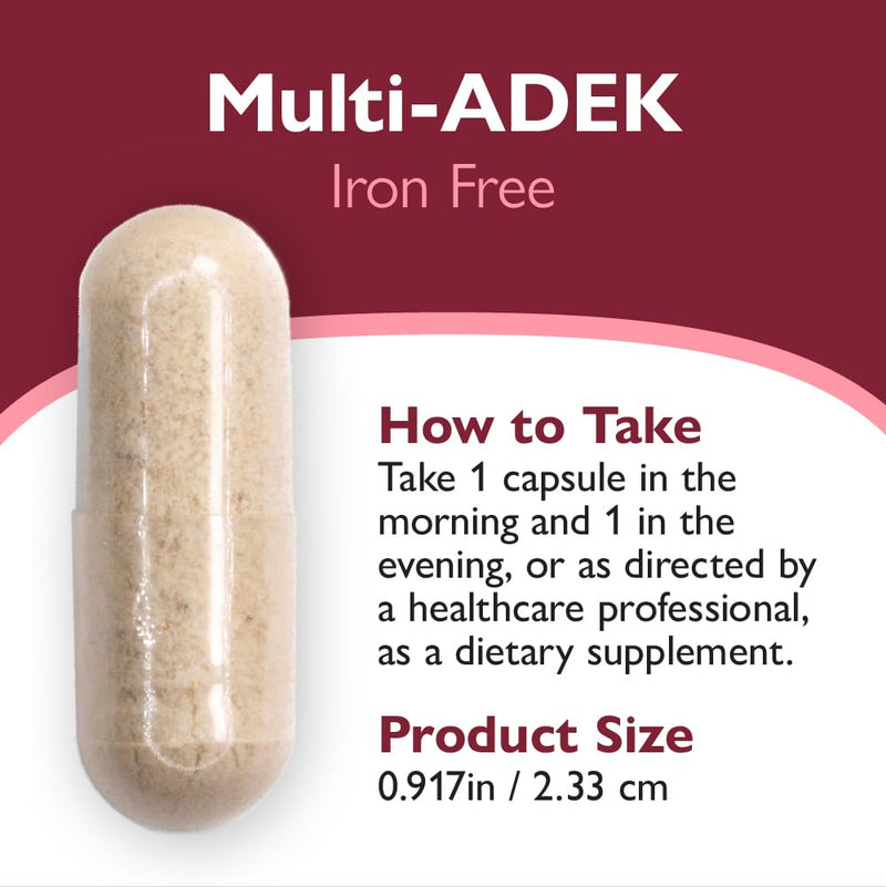 Celebrate Vitamins Multi-ADEK Iron Free Bariatric Multivitamin | 180 Veggie Capsules, 90-Day Supply, High Vitamins A, D, E & K for Duodenal Switch or SADI Routines 180 Count (Pack of 1)