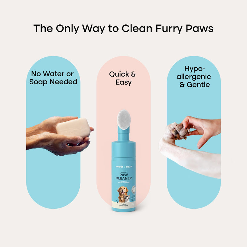 Uproot Clean Dog Paw Cleaner - No-Rinse Paw Cleaner for Dogs - Easy Dog Paw Washer with Bristle Brush - Fragrance-Free Dog Foot Washer for Home and On-the-Go - Hypoallergenic & Safe for All Dogs - BeesActive Australia