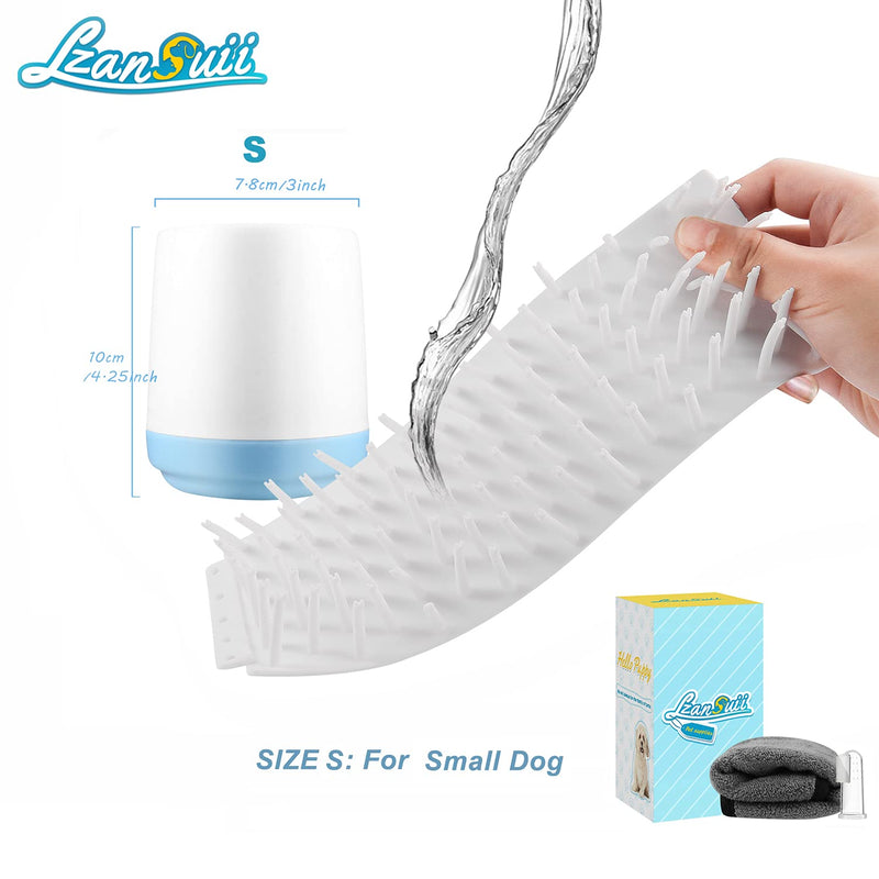 Lzansuii Dog Paw Cleaner, Removable Soft Silicone Bristles Brush Paw Cleaner Cup Fit (With 1 Towel, 1 Toothbrush) for Pet Massage Care Dirty Claws (Small/Small) S (Pack of 1) - BeesActive Australia