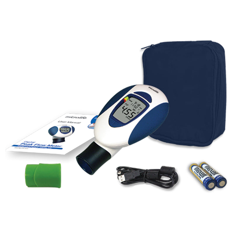 Microlife Digital Peak Flow Meter Tests PEF / FEV1 / Early Detection of Asthma Attacks, (Spirometer for Kids & Adults), Device for Monitoring Asthma, COPD & Other Lung Conditions PF-101 - BeesActive Australia