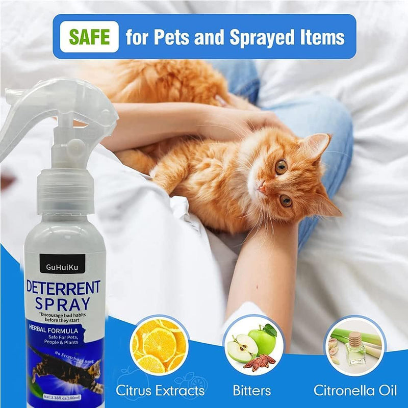 150ML Cat Deterrent Spray, Cat Repellent Spray for Furniture, Effective Cat Deterrent Indoor & Outdoor for Pet Behavior Training, Prevent Cats Scratching Plants & Furniture (Cat Deterrent Spray A) Cat Deterrent Spray A - BeesActive Australia