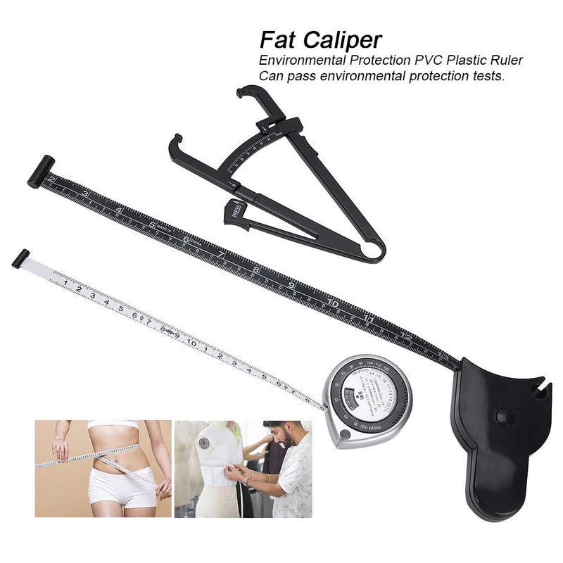 Body Fat Caliper, Handheld Body Fat Measurement Device, Clipper Combo with Body Fat Percentage Measure Chart, Measures Body Fat for Men and Women Waist Leg Arm Measurement Tools - BeesActive Australia