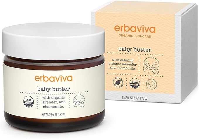 erbaviva Baby Butter 1.8 oz (50 g) (Full Body Balm) For Drying All Types of Babies to Adults Can Be Used Whole Body Cocoa Butter, Lavender, Chamomile, Organic Certified (USDA) -  Australia