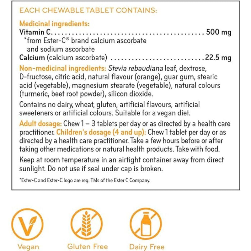 Sisu Ester C 500Mg Orange Chew, 90 CT
