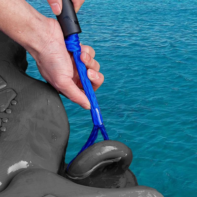 Bungee Dock Line with Stainless Steel Clip Boat Rope Mooring String with Foam Float for Docking,Kayak,Watercraft,SeaDoo,Pontoon,Canoe,Power Boat Accessory,7-10ft (Blue,with One Hook Blue 7FT-with One Hook - BeesActive Australia